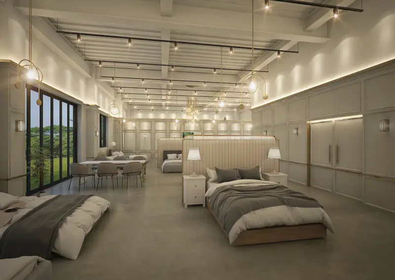 자연광이 가득한 모던클래식 침구 쇼룸